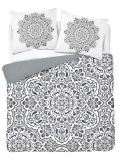 Francúzske obliečky Mandala grey 220/200, 2x70/80