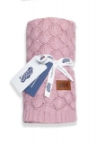 Pletená bavlnená deka do kočíka púdrovo ružová 80/100