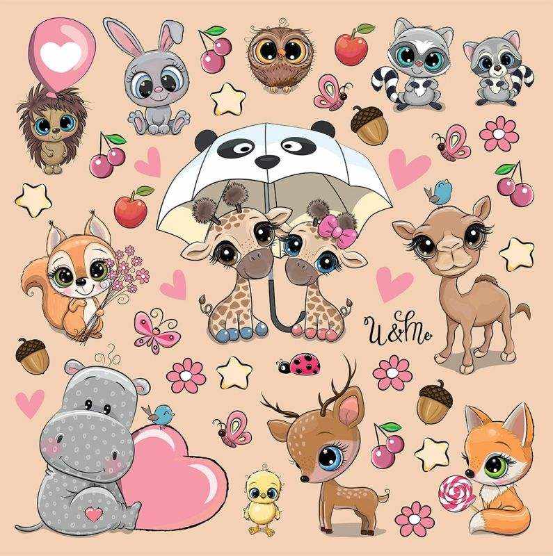 Samolepiaca nálepka na stenu Zvieratká