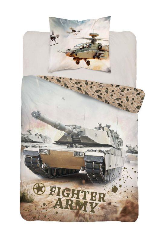 DETEXPOL Bavlnené obliečky Army Tank 140x200 cm