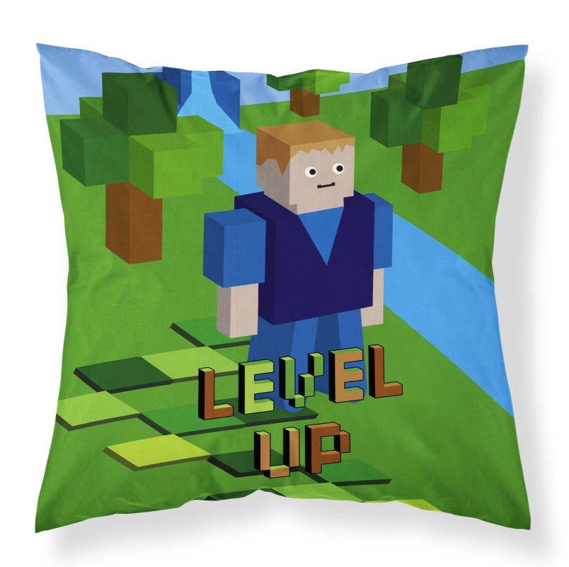 DETEXPOL Obliečka na vankúšik mikro Kocky Level Up 40x40 cm