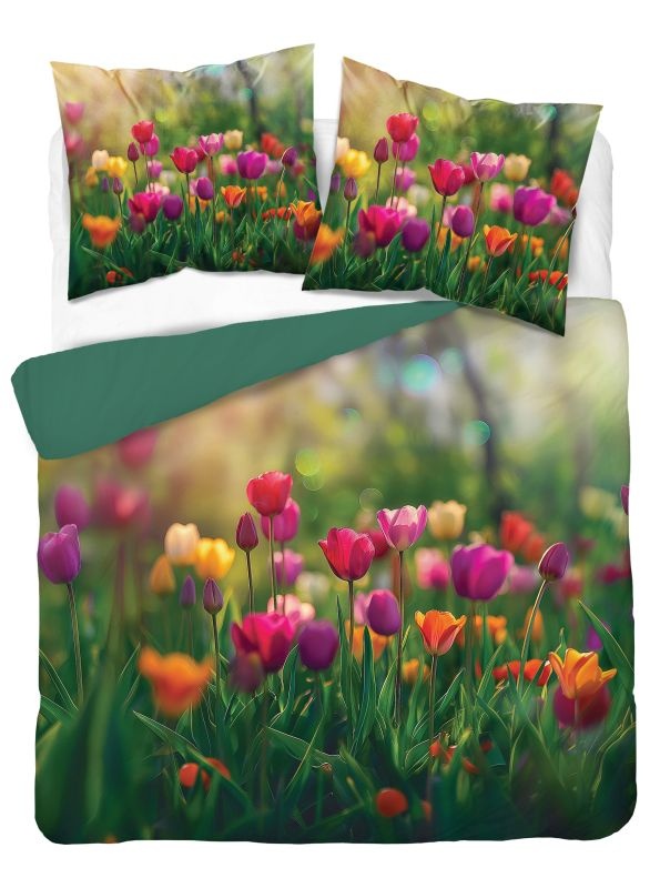 Francúzske obliečky 3D Tulipány micro 220/200, 2x70/80