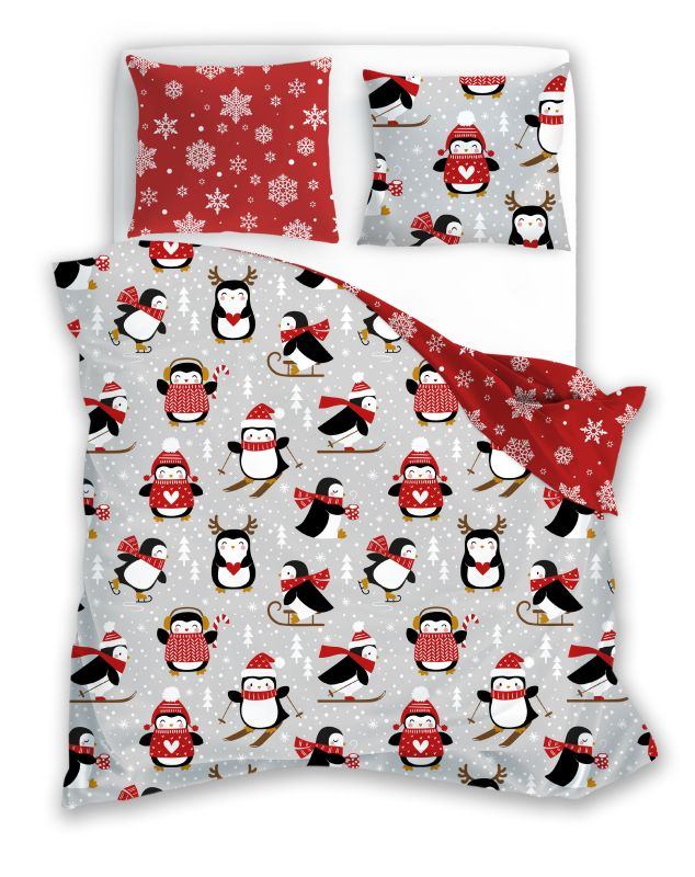 Vianočné obliečky Scandic 076 Tučniaky 140/200, 70/90