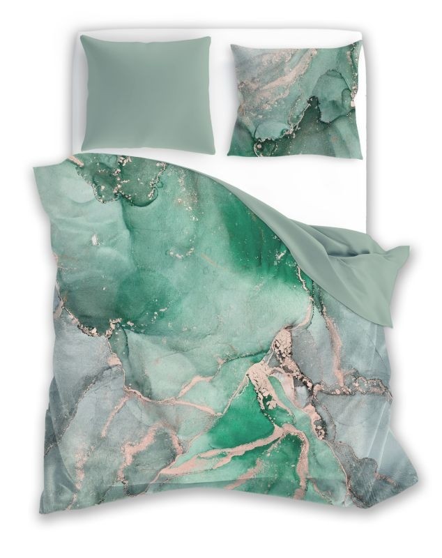 Francúzske obliečky bavlnený satén Minerál Light green 220/200, 2x70/80