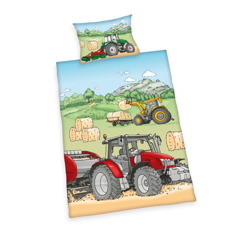 FLANEL BIO Obliečky do postieľky Traktor