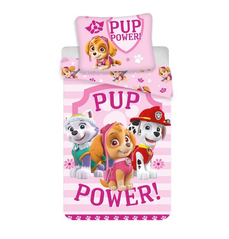 Obliečky do postieľky Labková Patrola Pup Power pink