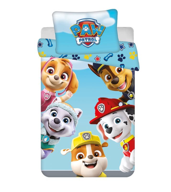 Obliečky do postieľky Paw Patrol happy blue
