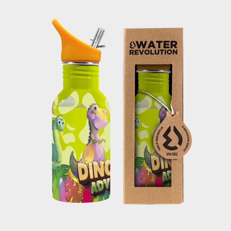 Detská nerezová Termo fľaša na pitie Dinoland green 500 ml
