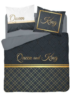 Francúzske obliečky Queen and King káro 220/200, 2x70/80