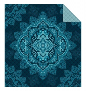 Prehoz na posteľ Mandala tyrkys 170/210