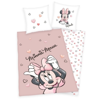 Obliečky Minnie srdce 140/200, 70/90