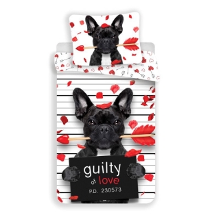 Obliečky Bulldog Heart 140/200, 70/90